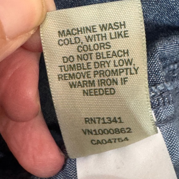 L.L. Bean Favorite Fit Drawstring Pants Size 18W Pull On Cotton Chambray Casual - Picture 8 of 12